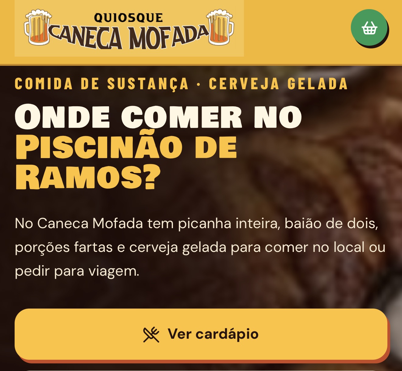 Onde comer no Piscinão de Ramos? Quiosque Caneca Mofada, comida de sustança e cerveja gelada
